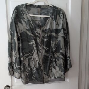 XCVI Green and Gray Camouflage Utility Jacket